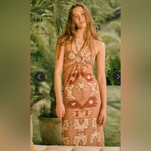 Johanna Ortiz - Exclusive Quechua Bronze Congo Star Midi Dress